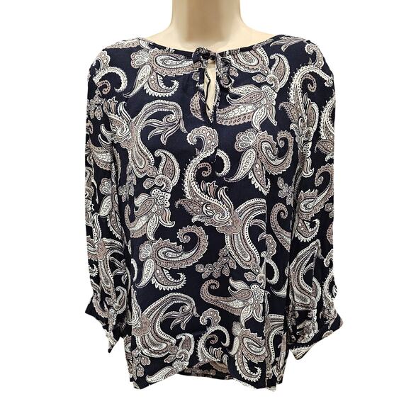 Part two size 36 (12/14 US) paisley relaxed fit boho career casual top EUC - Picture 2 of 7